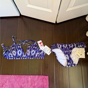 Athleta Blue and White Bikini Set